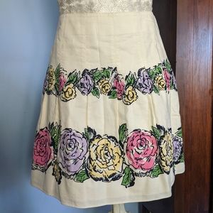 Ann Taylor rose floral boarder print skirt